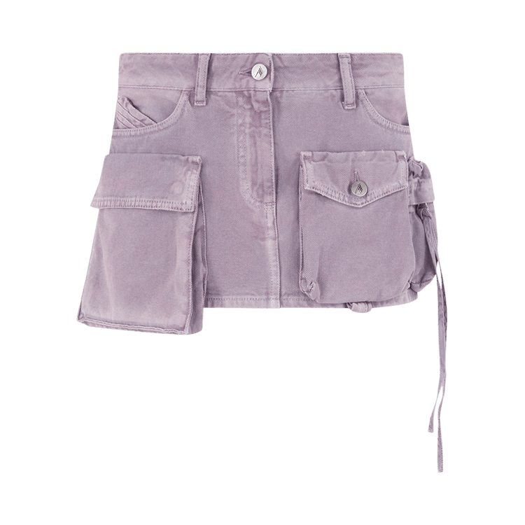 Attico Mini Skirt Cotton Gabardine 'Mauve Fade'