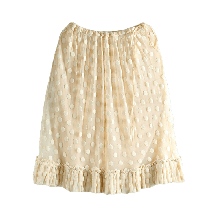Dries Van Noten Large Polka Dot Mesh Skirt 'Ecru'