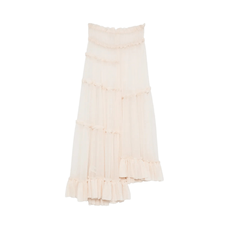 Dries Van Noten Washed Mousseline Silk Dress 'Ecru'