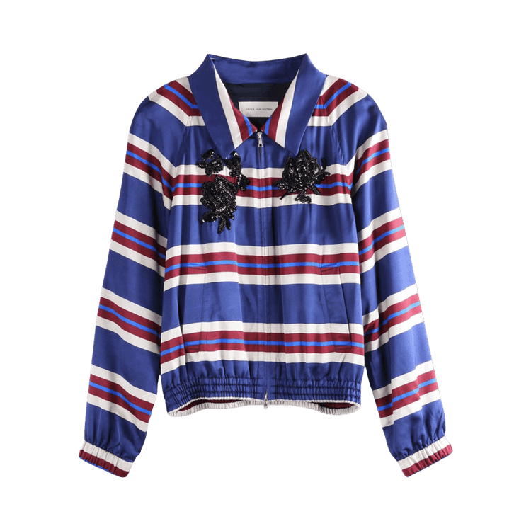 Dries Van Noten Bold Stripe Print Jacket 'Navy'