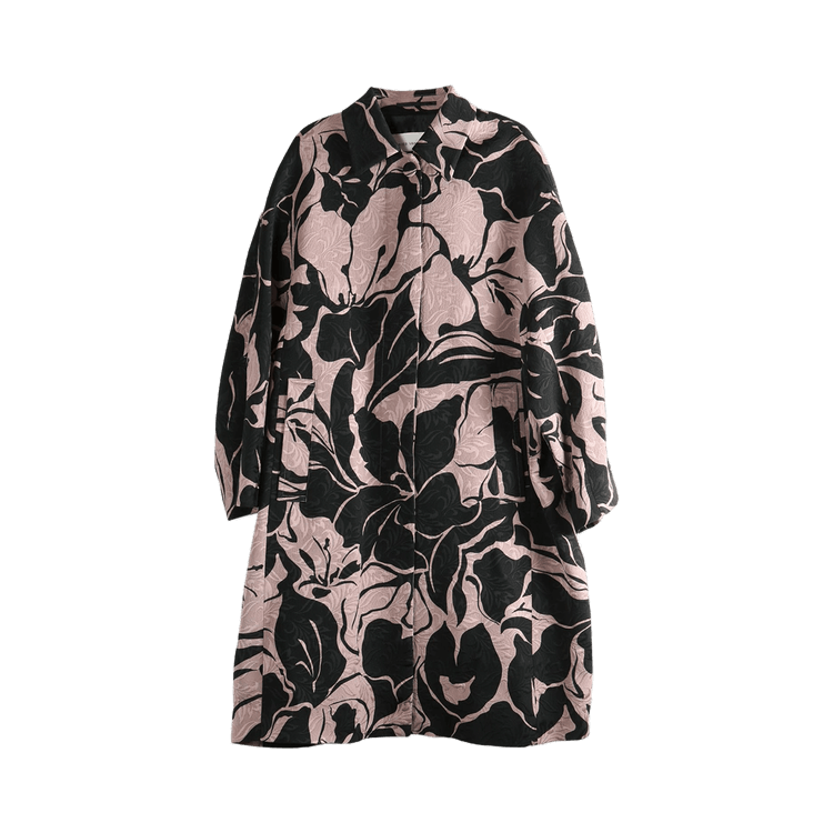 Dries Van Noten Large Couture Floral Print Roolsy Coat 'Black'