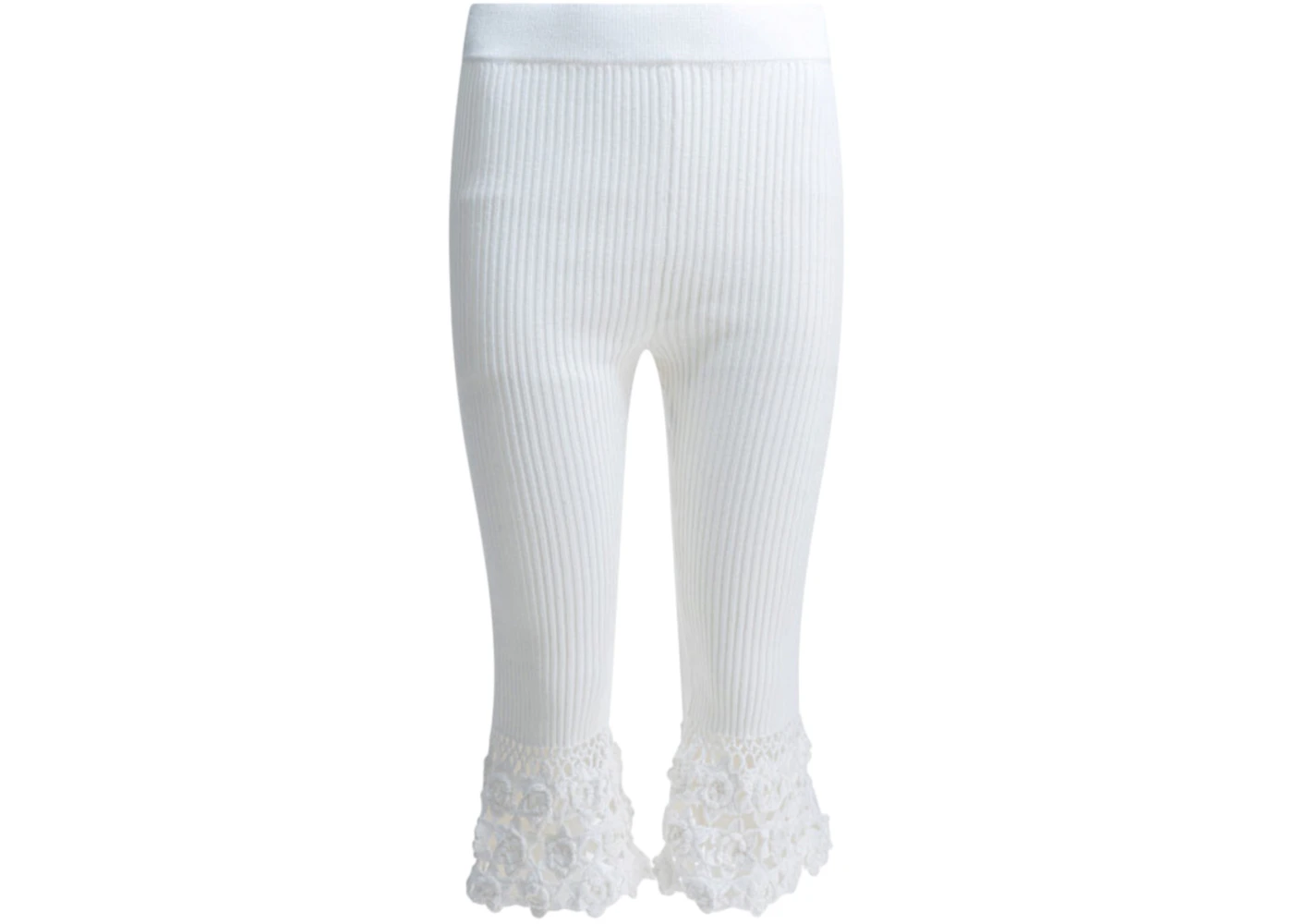 Ganni Woven Knit Leggings White