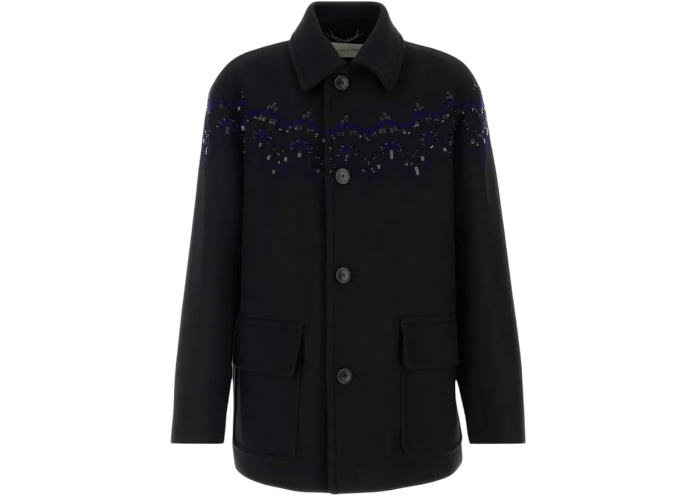 Dries Van Noten Classic Button Coat Black