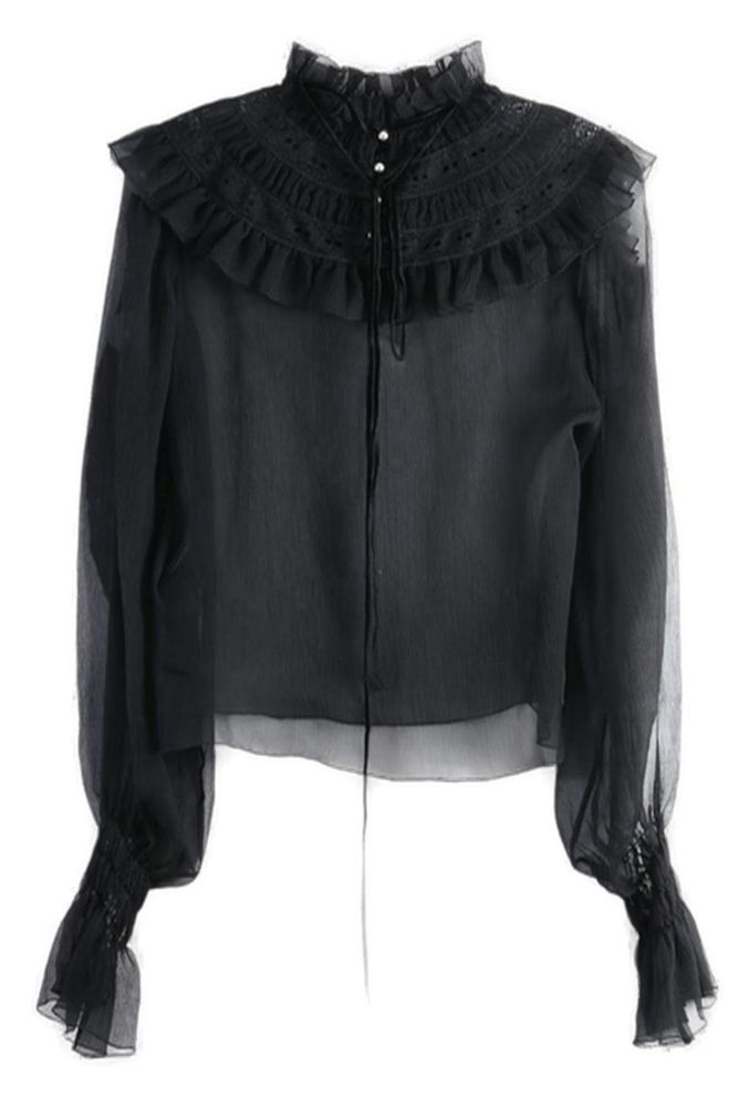 Ann Demeulemeester Palvi Ruffle Collar Top
