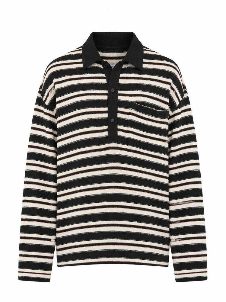 Song For The Mute Striped Button Detailed Polo Shirt