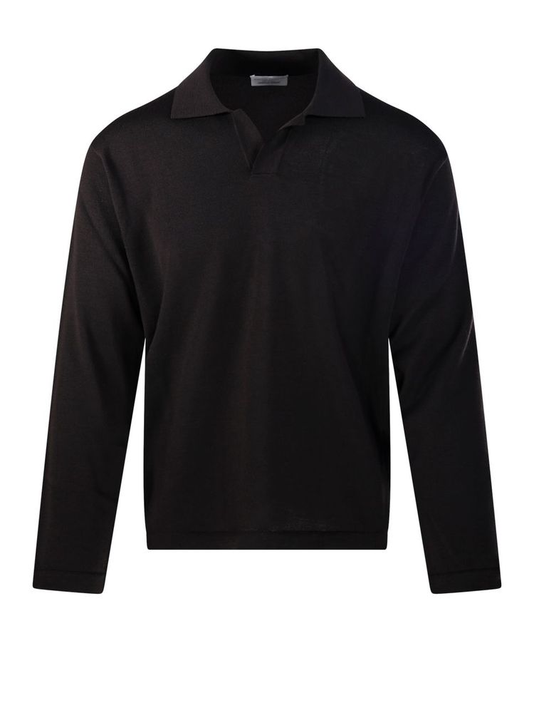 Roberto Collina Long-Sleeve Polo Knitted Top