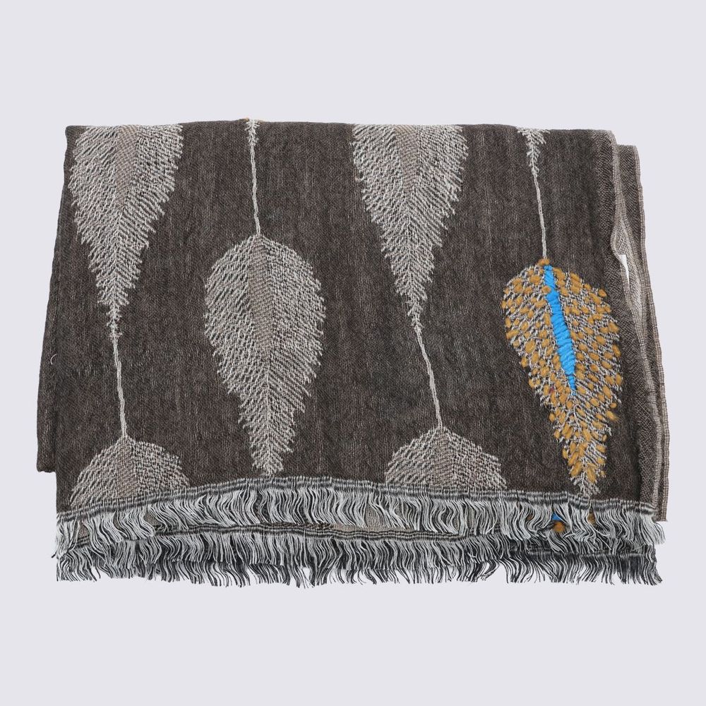 Altea Leaf Jacquard Fringed Scarf