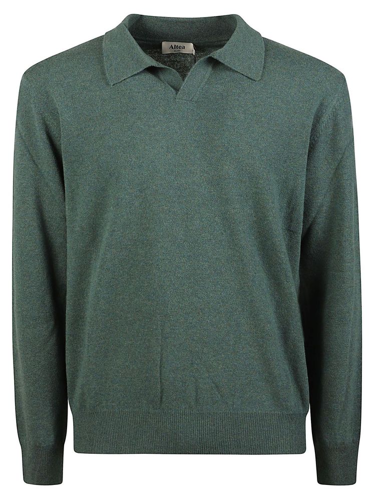 Altea Long-Sleeved Knitted Polo Shirt