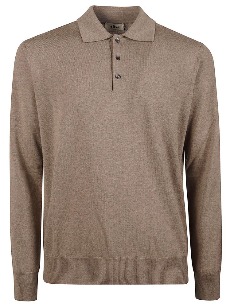 Altea Long-Sleeved Buttoned Polo Shirt