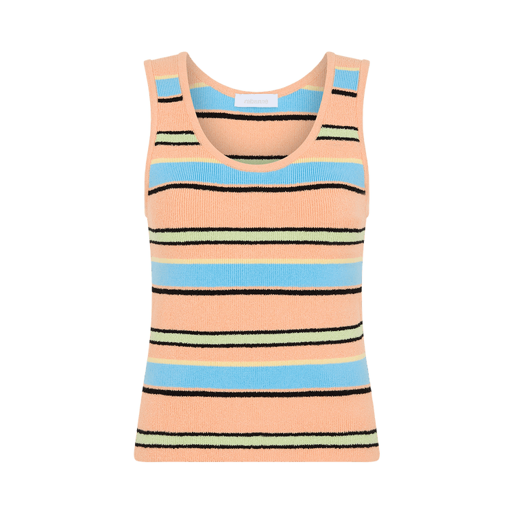 Rabanne Tank 'Rayures Eponge Peche/Bleu'