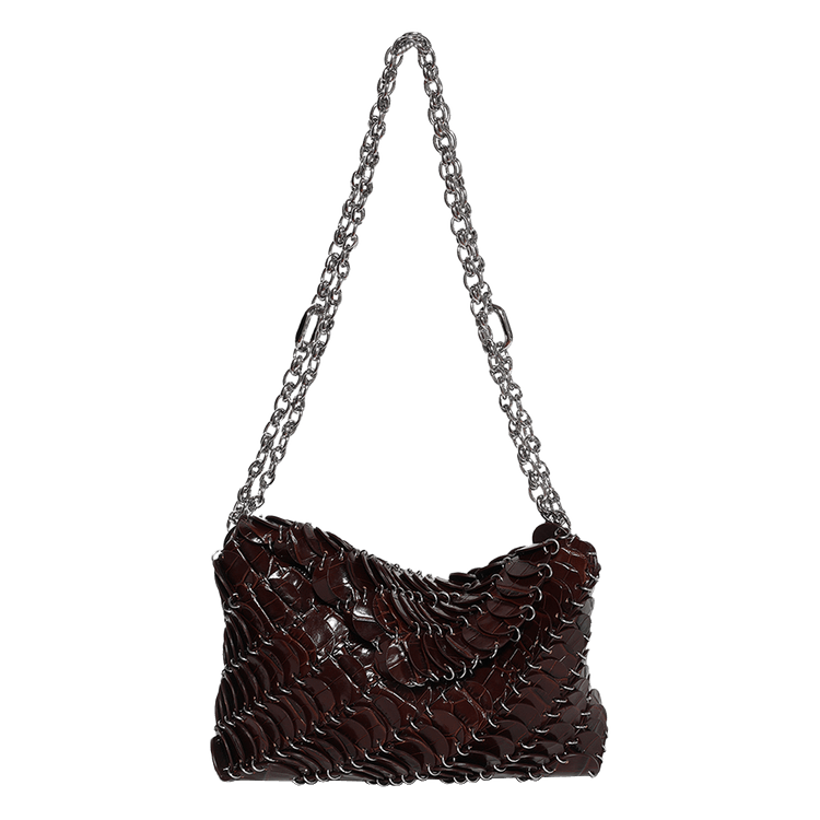 Rabanne Sac A Main 'Brown Croco/Silver'
