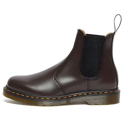 Dr. Martens 2976 Yellow Stitch Smooth Leather Chelsea Boots 'Burgundy'