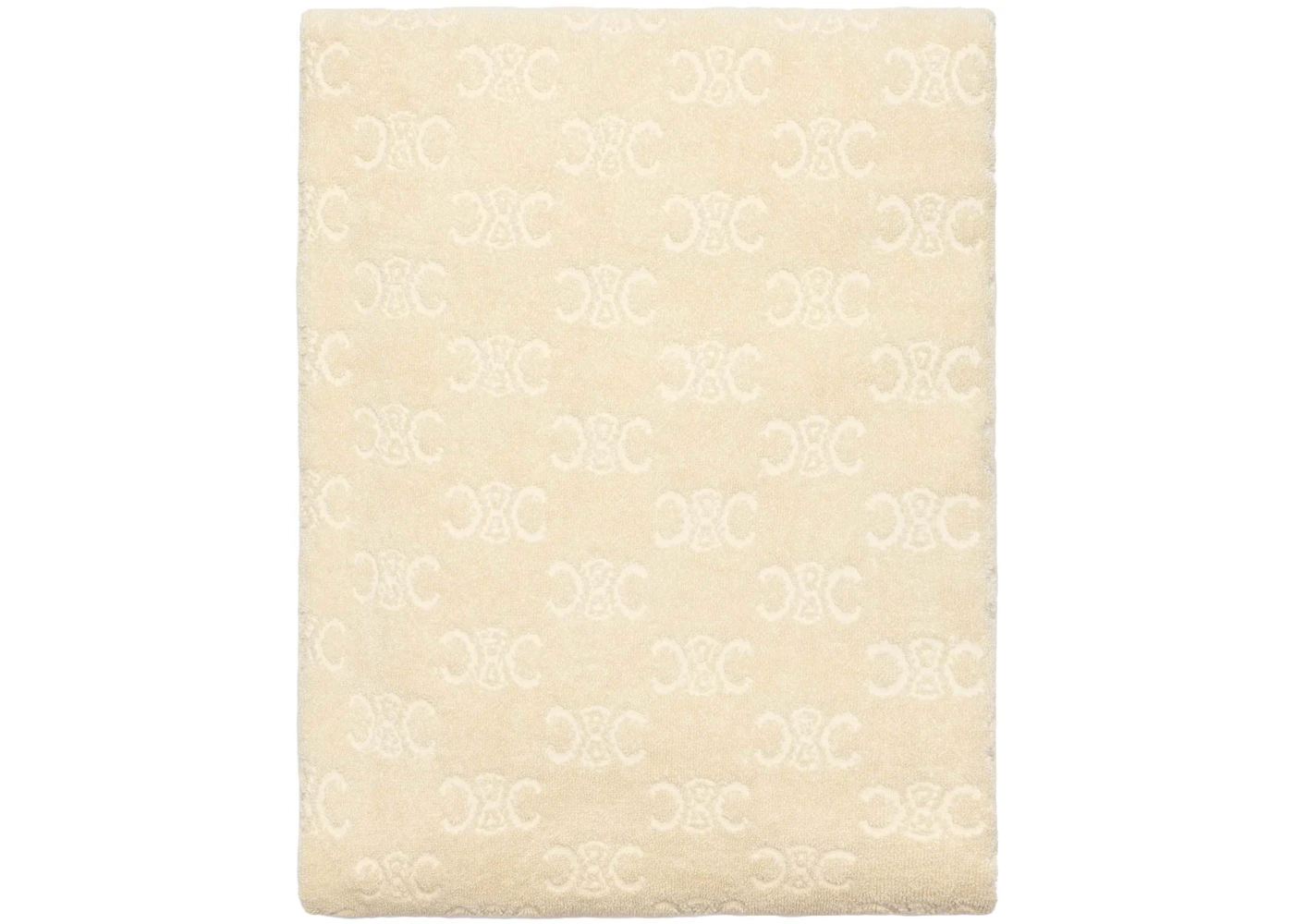 Celine Monogram Terry Cotton Towel Ecru