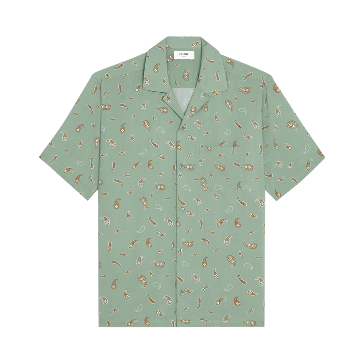 CELINE Bowling Shirt 'Sage/Cream/Tobacco'