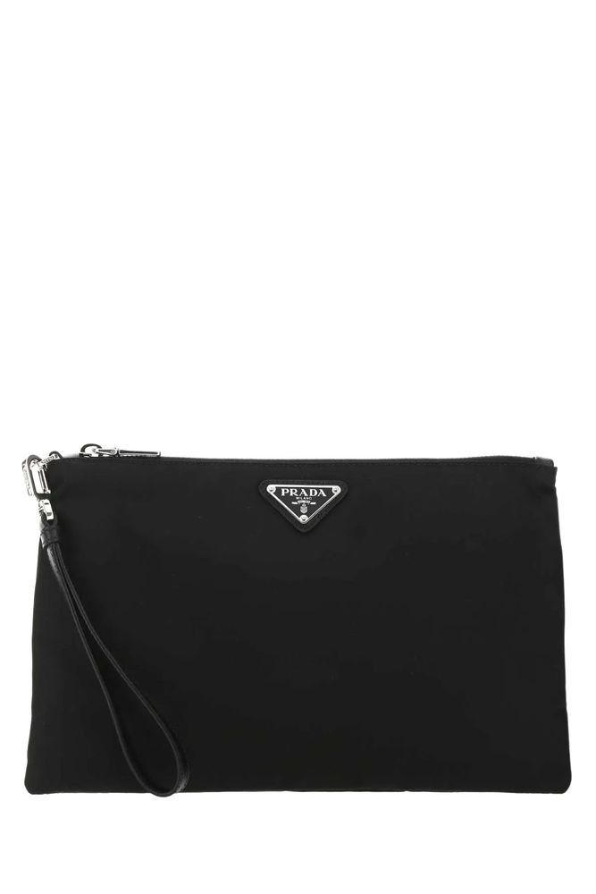 Prada Logo Plaque Pouch