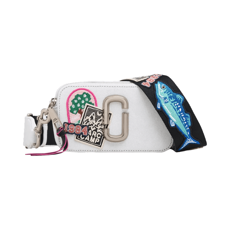 Marc Jacobs The Camp Patchwork Denim Snapshot Bag 'Light Wash'