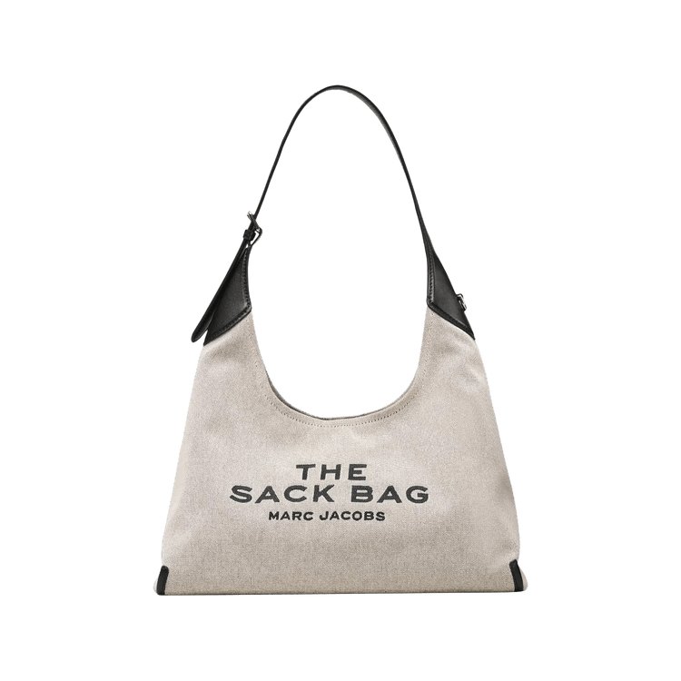 Marc Jacobs Canvas Leather Belted Sack Bag 'Ivory/Black'