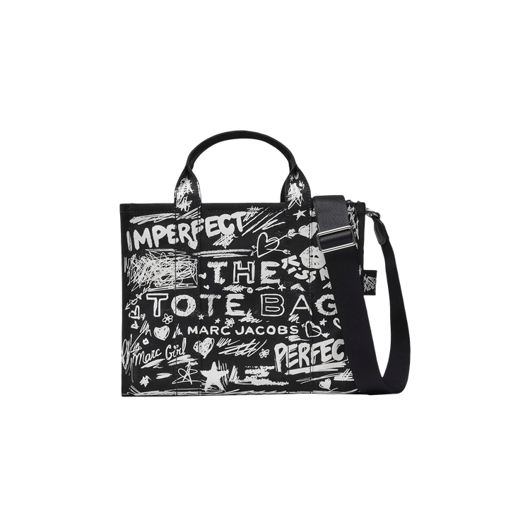 Marc Jacobs Punk Scribble Canvas Medium Tote Bag 'Black/Multicolor'