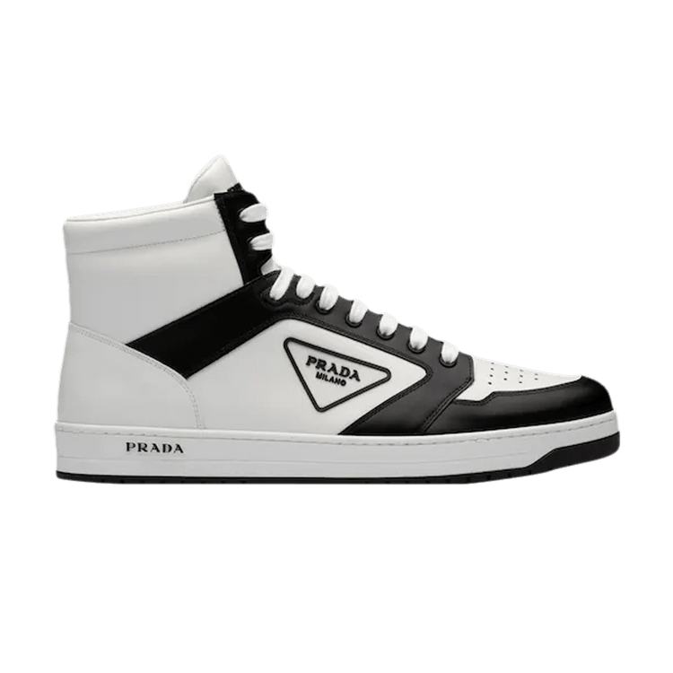 Prada District Leather Sneaker High 'White Black'