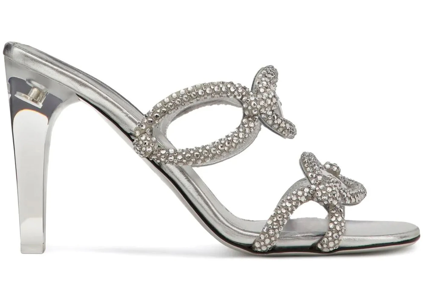 Valentino Garavani All-Over Rhinestone Sandals Crystal Silver (Women's)