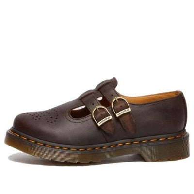 (WMNS) Dr. Martens 8065 Crazy Horse Leather Mary Jane Shoes 'Dark Brown'