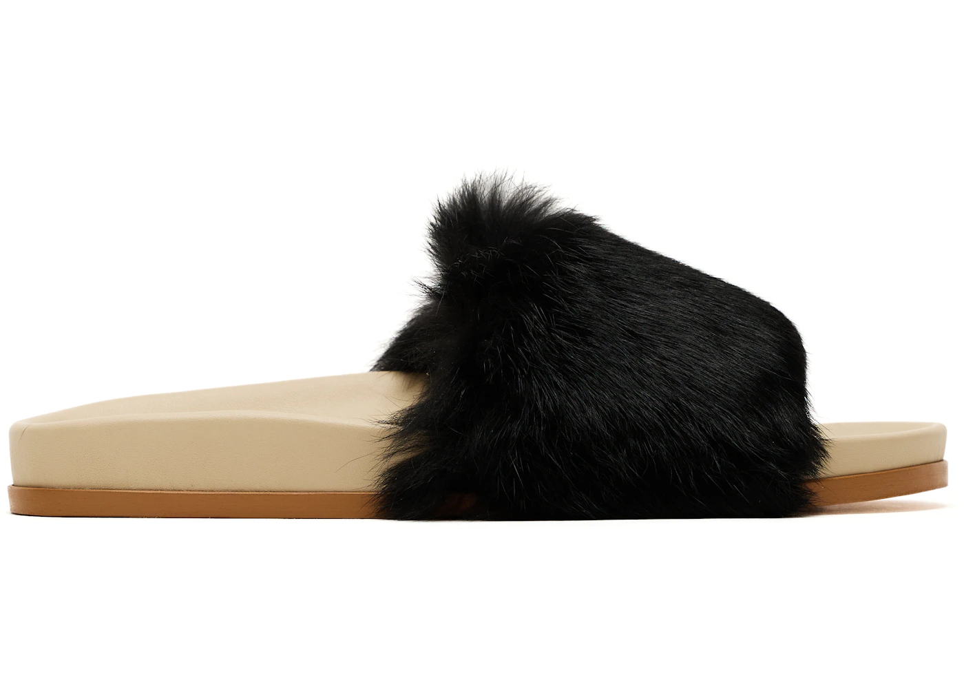 Buscemi Fur Clot Leather Slide Black (Women's)