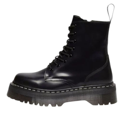 Dr. Martens Jadon White Stitch Smooth Platform Boots 'Black'
