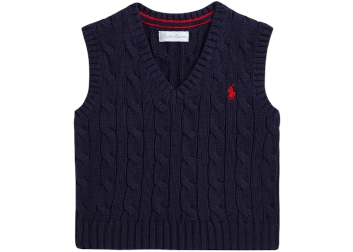 Polo Ralph Lauren Boys Combed Cotton Knit Sweater Vest Navy