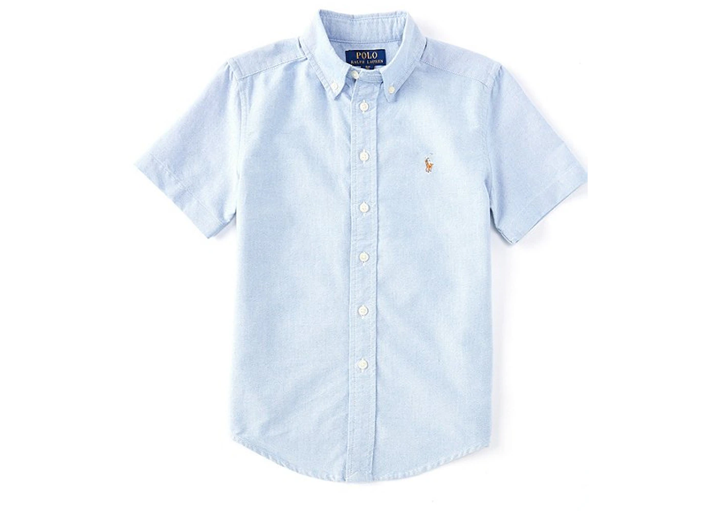 Polo Ralph Lauren Boys Short Sleeve Oxford Sport Solid Shirt Blue