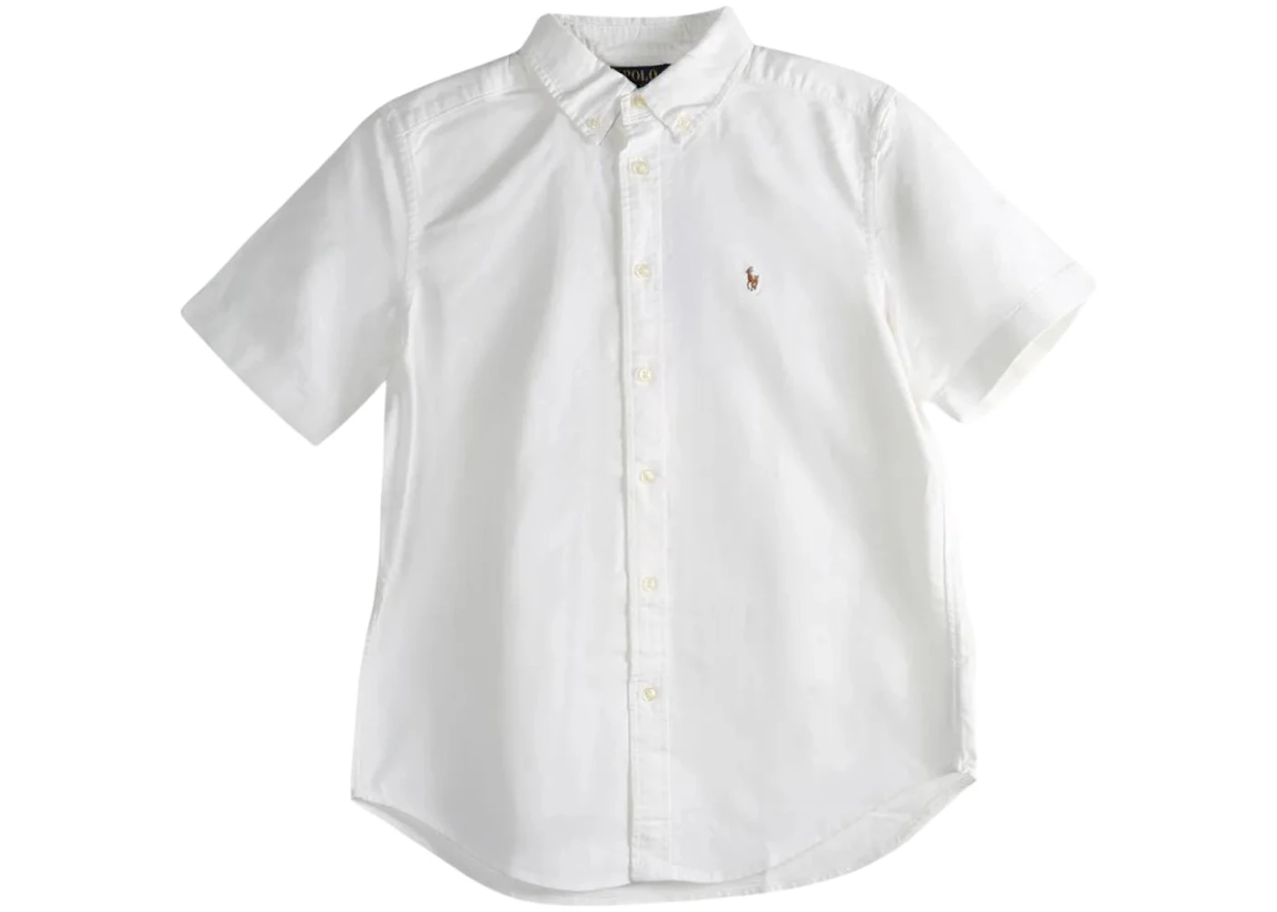 Polo Ralph Lauren Boys Short Sleeve Oxford Sport Solid Shirt White