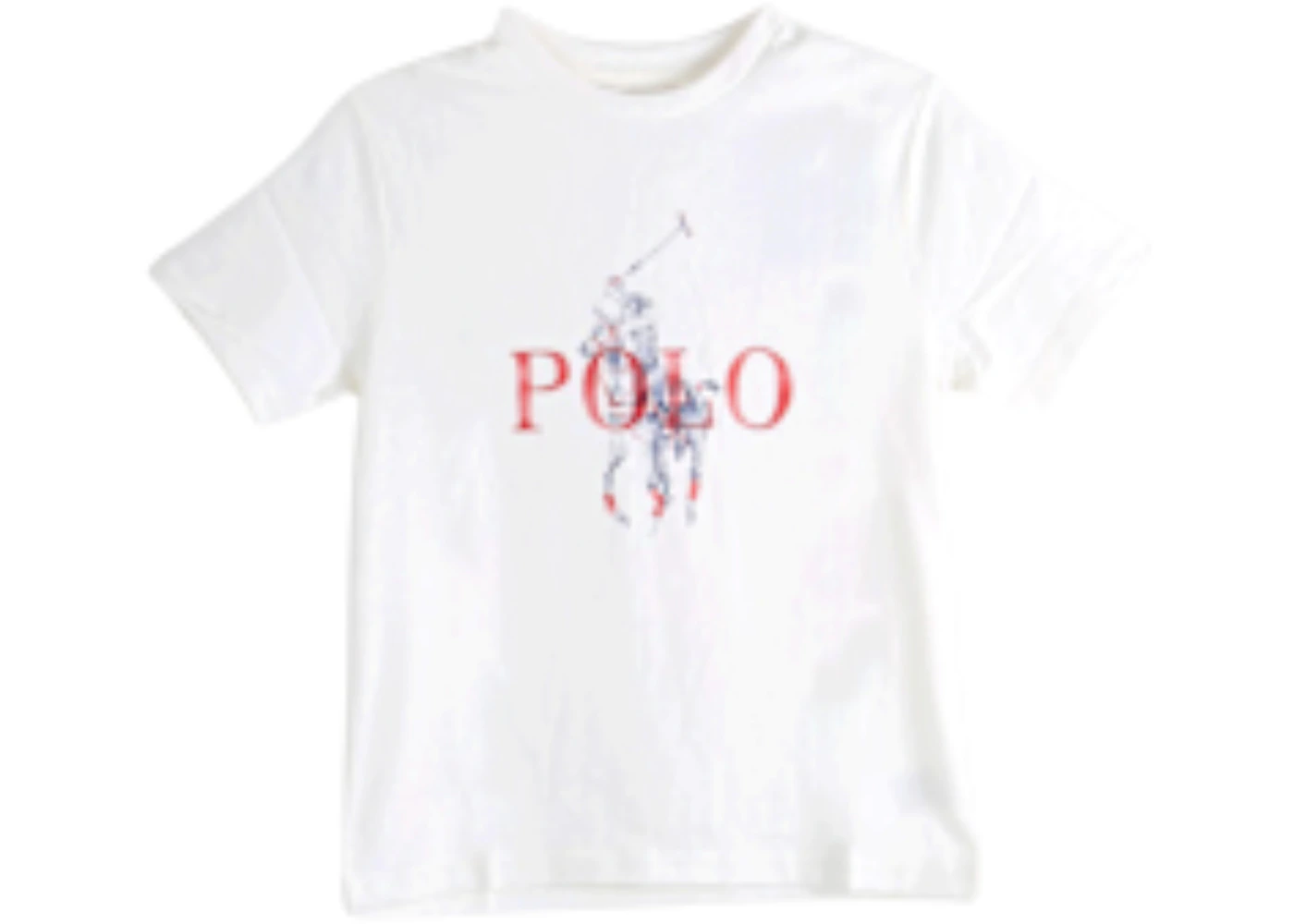 Polo Ralph Lauren Boys Jersey Knit Polo Player Graphic S/S T-Shirt Deckwash White