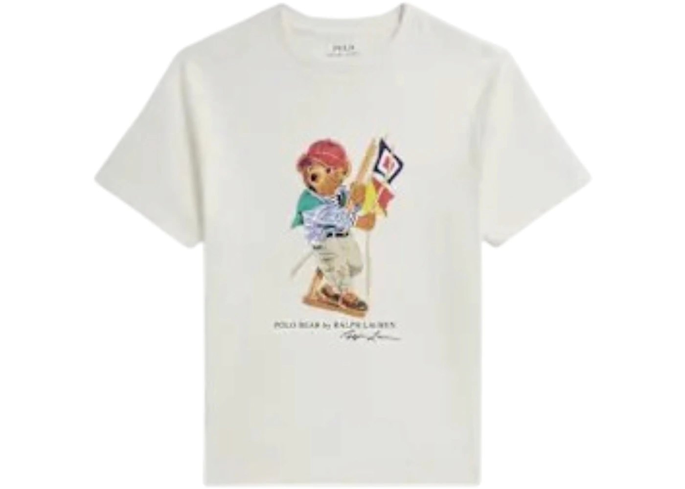 Polo Ralph Lauren Kids S/S Jersey Knit Novelty Sailing Bear Tee Bear Deckwash White