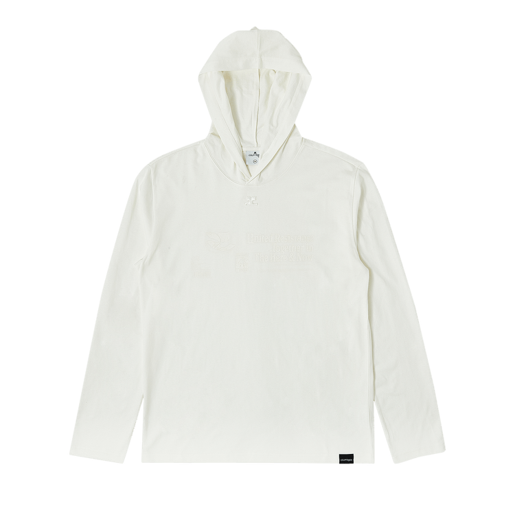 Courrèges Hooded Printed Long-Sleeve T-Shirt 'Heritage White'