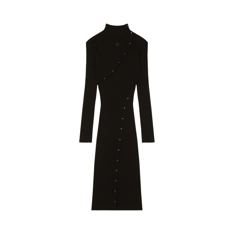 Courrèges Multistyling Rib Knit Long Dress 'Black'