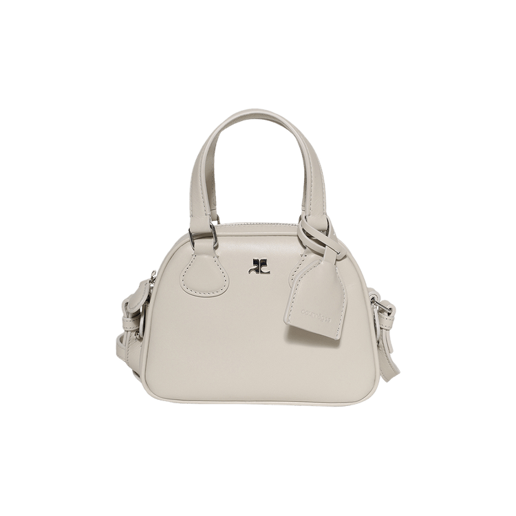 Courrèges AC Stud Naplack Mini Bowling Bag 'White'