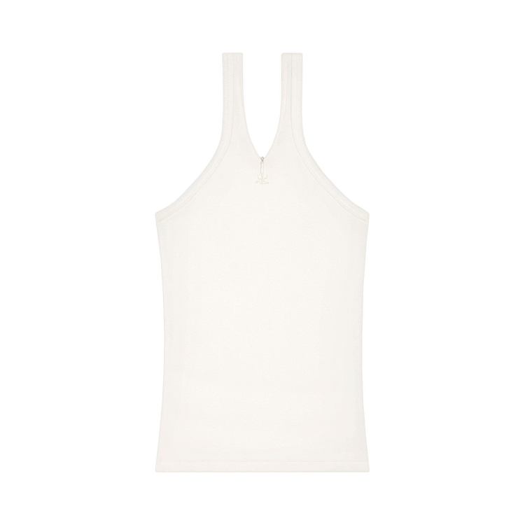 Courrèges Criss Cross 90s Rib Tank Top 'Heritage White'