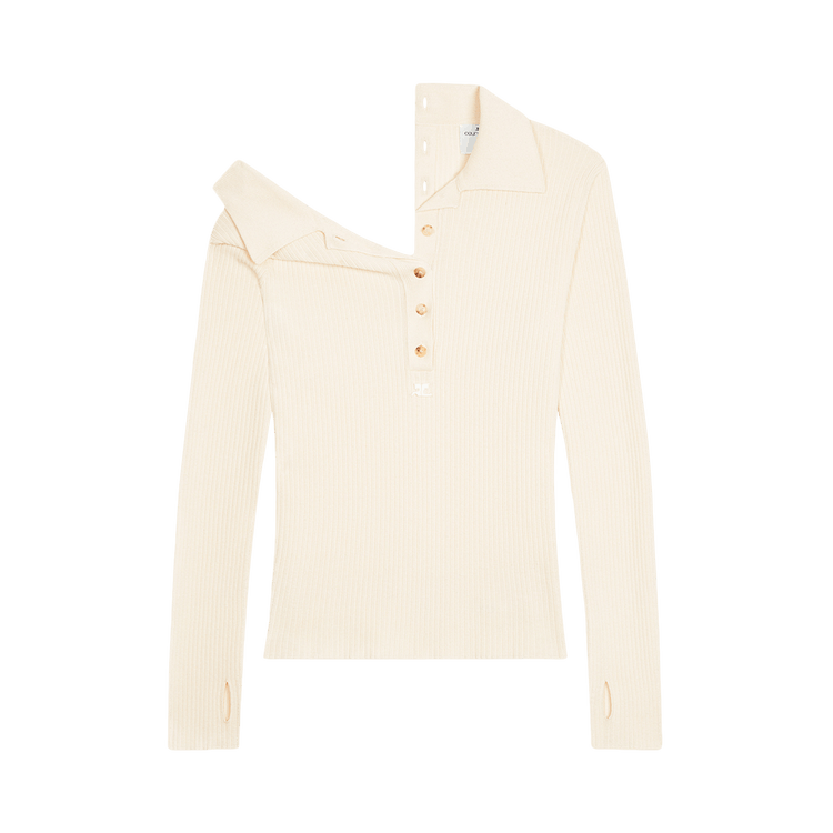 Courrèges Multi-Buttons Light Wool Polo 'Ivory'