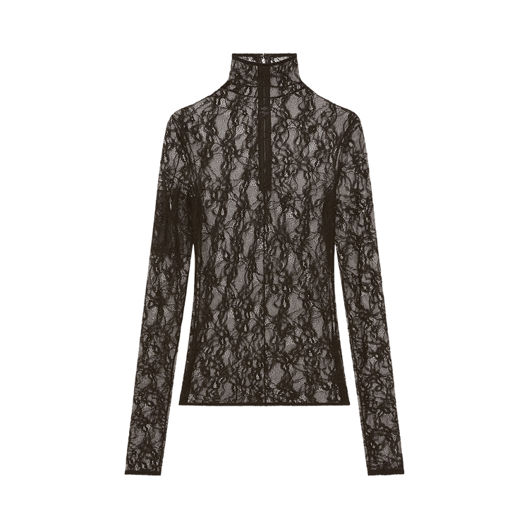 Courrèges Lace Mockneck Top 'Black'