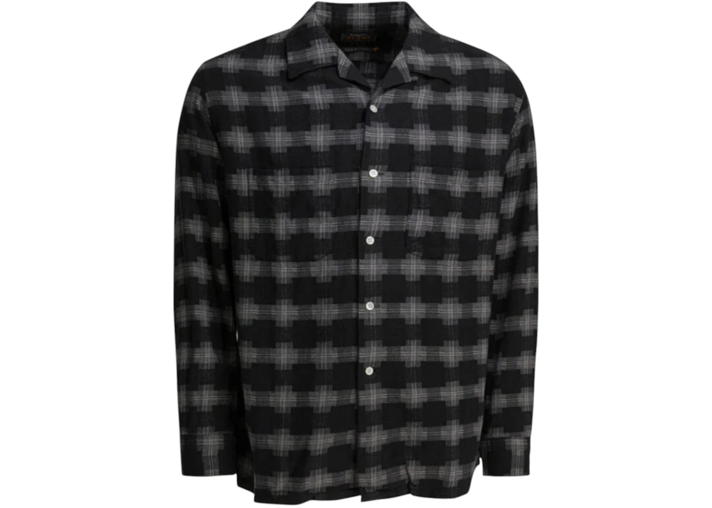 Beams Plus Satin Plaid Check Shirt Black