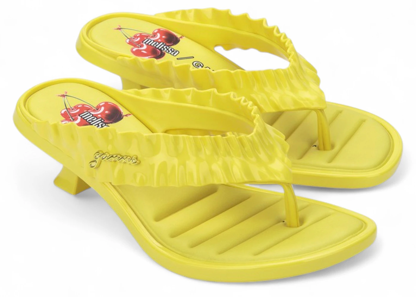 Melissa x Ganni Thong Kitten Heel Yellow (Women's)
