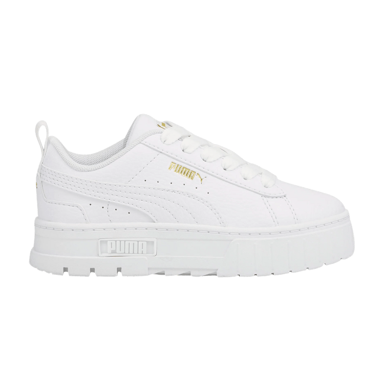 Puma Mayze Leather Little Kid 'White Team Gold'