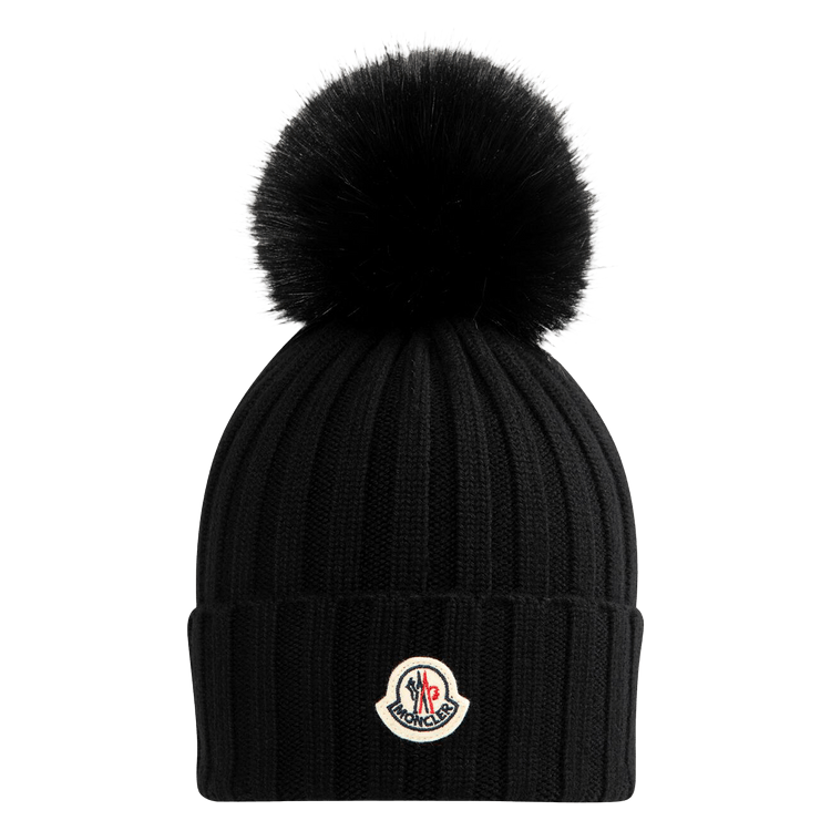 Moncler Pom Pom Wool Beanie 'Black'