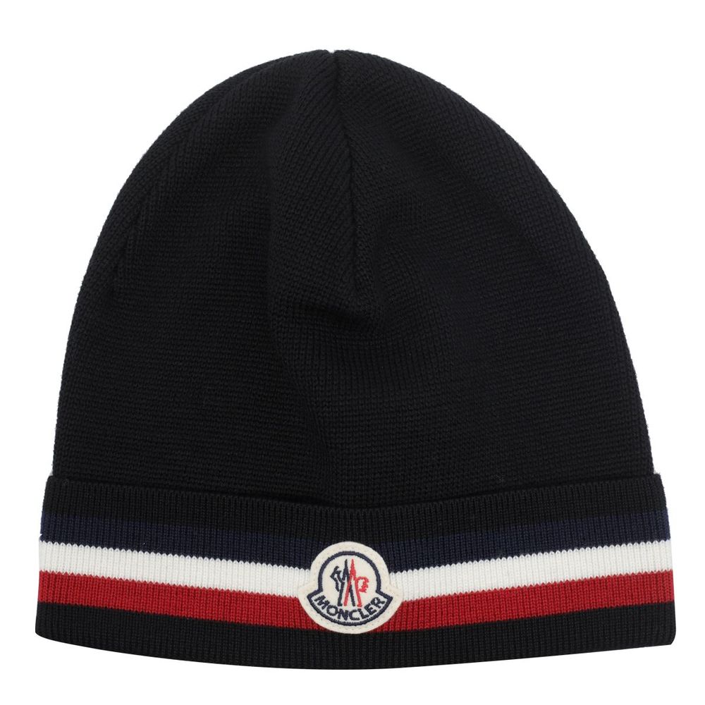Moncler Logo Patch Ribbed Hat