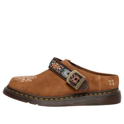 Dr. Martens Isham Suede and Jacquard Mules 'Natural Tan'
