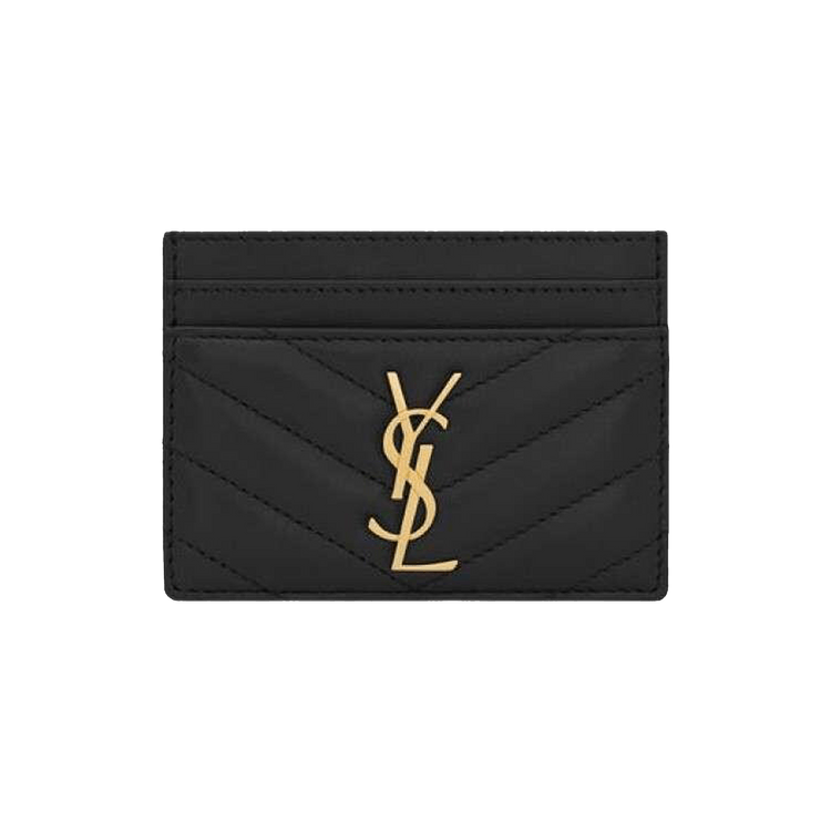 Saint Laurent Cassandre Matelassé Card Case 'Noir'