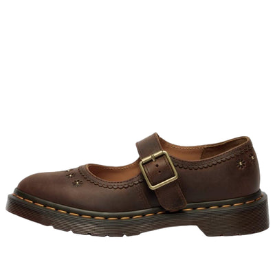 (WMNS) Dr. Martens Mary Jane Flower Shoes 'Dark Brown'