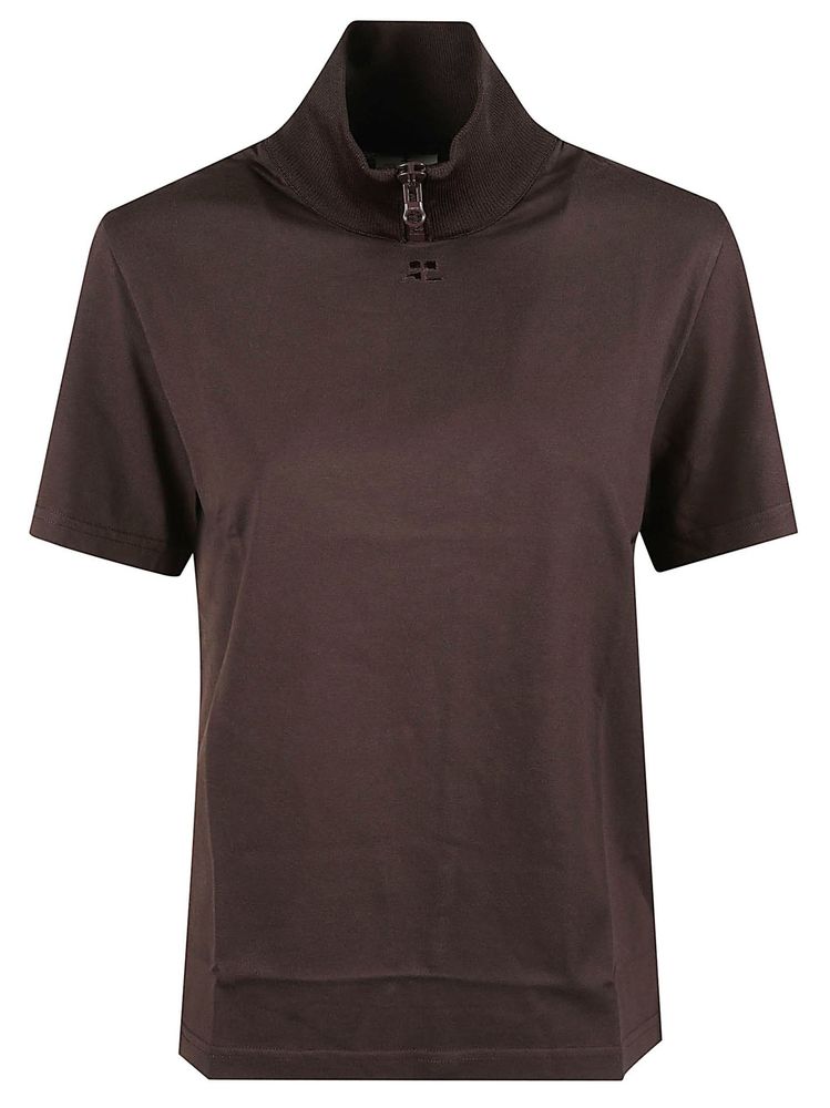 Courrèges Zip Rib Collar T-Shirt