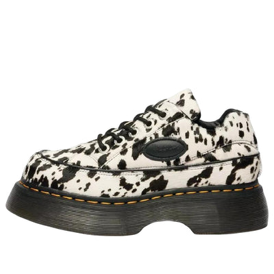 Dr. Martens Buzz 5-Eye Dalmatian Hair-On Leather Shoes 'Cream Black'