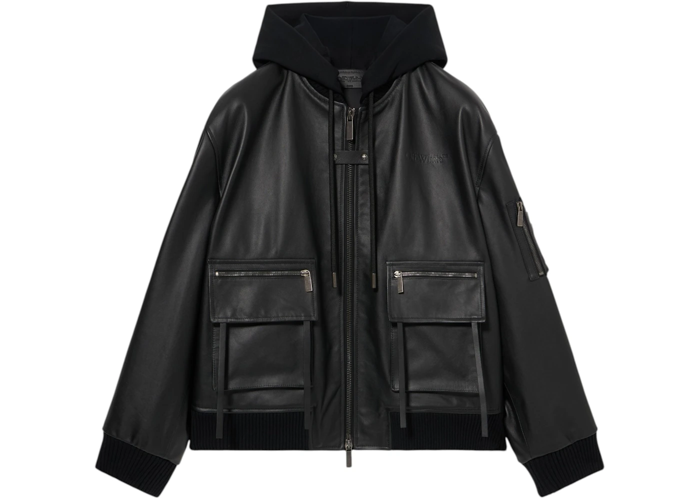 OFF-WHITE Book Fleece Bomber Hoodie Black