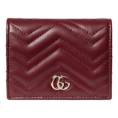 (WMNS) Gucci 26 GG Marmont Quilted Leather Wallet 'Rosso Ancora Red'